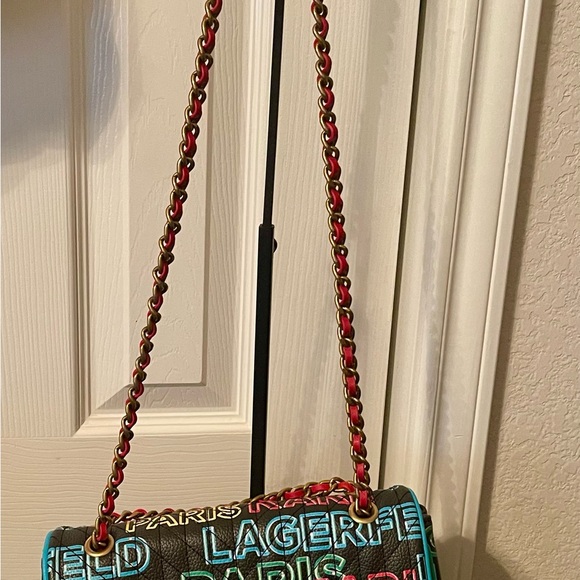 NWT Karl Lagerfeld Multicolor Purse Detailed Chain with matching wallet - Picture 2 of 5